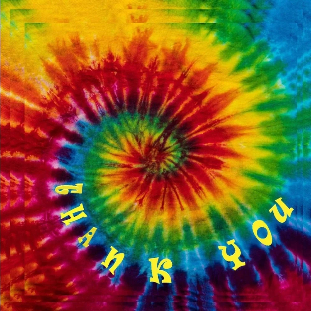 100 (2x2 Inch) Square Stickers, Tie Dye Hippie, Peace Love High Gloss, Thank You - Picture 2 of 2